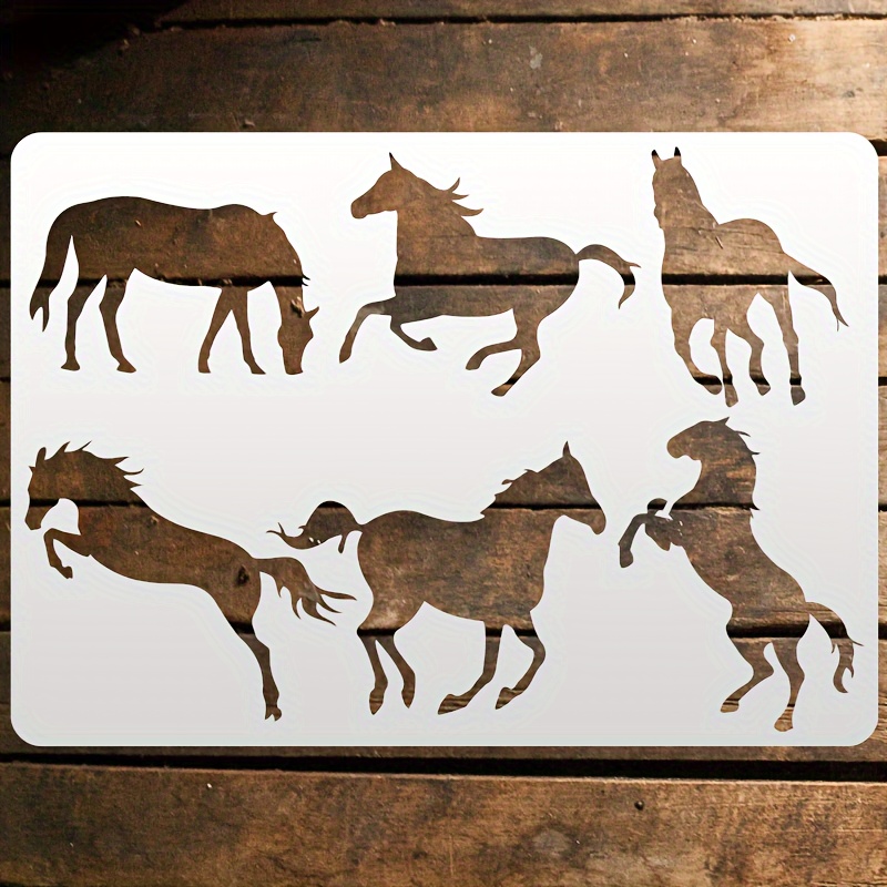 

Reusable Horse Group Stencil 11.69x8.27" - Faith-inspired Painting Template For Walls, Wood, Stone, Canvas Bags - Pet Material