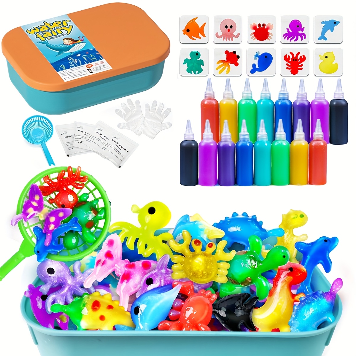 [Multifunctional Material Packs] 22 Material Packs | Storage Boxes, Magical Water Elf Toy Sets, DIY Handmade Material Packs, Combination Set of Cartoon Molds