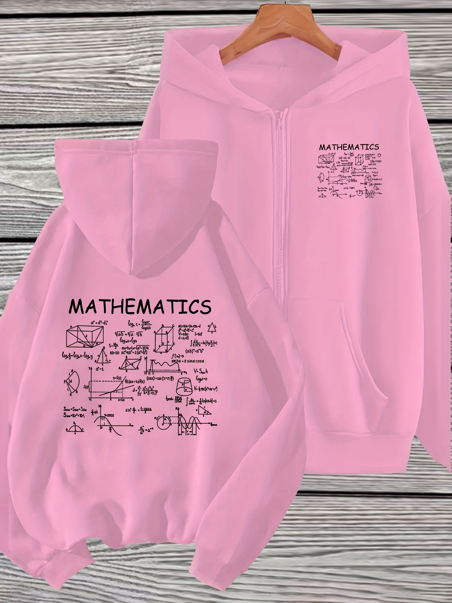 item picture womens full zip hooded jacket mathematics math formula pattern zip up hoodie regular fit comfortable fabric     multiple sizes and colors   for trendy     elements a printed womens cardigan