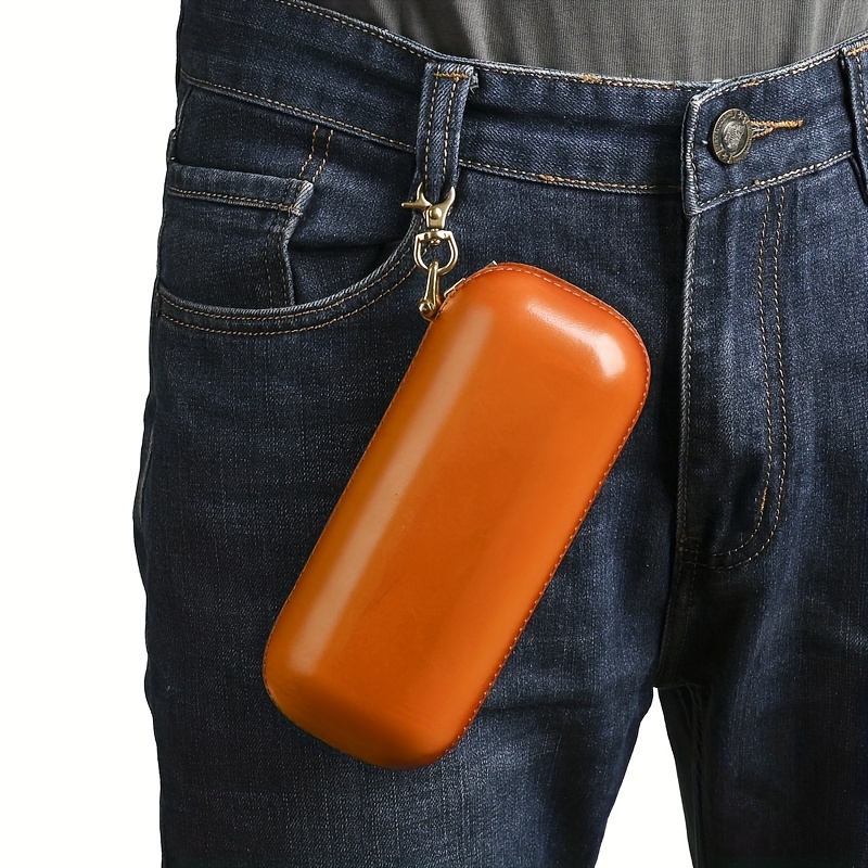 Handmade Vegetable-Tanned Leather Eyeglass Case, Retro Capsule Design