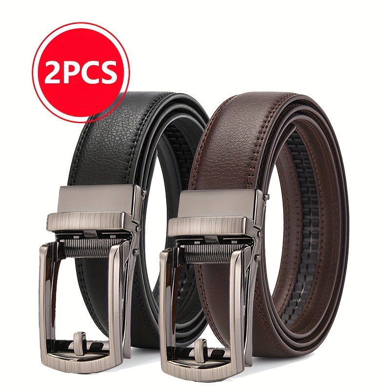 

Two-piece Mixed Set Men's Leather Automatic Double-layer Genuine Leather Belt