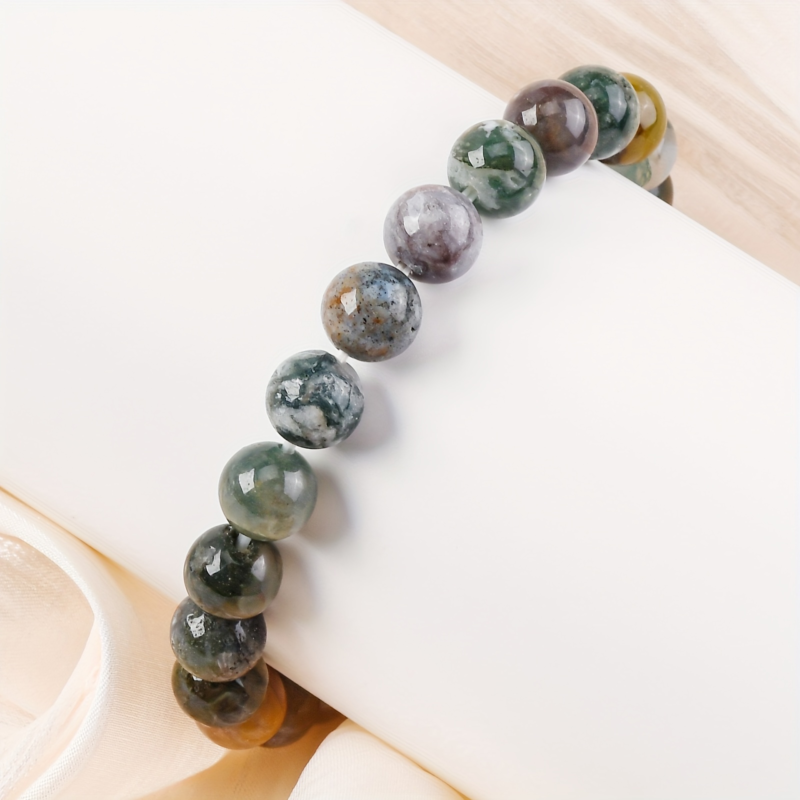 Gemstone Beaded Stretch Bracelet Elastic Gemstones for Stress Relief