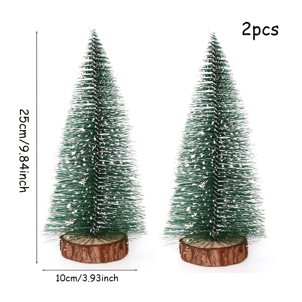 TEMU 2 pezzi 25 cm/9.84 pollici Decorazioni Natalizie Piccolo Pino Centrotavola per Tavolino da Caff癡 Festa di Natale Micro Paesaggio Davanzale Legno