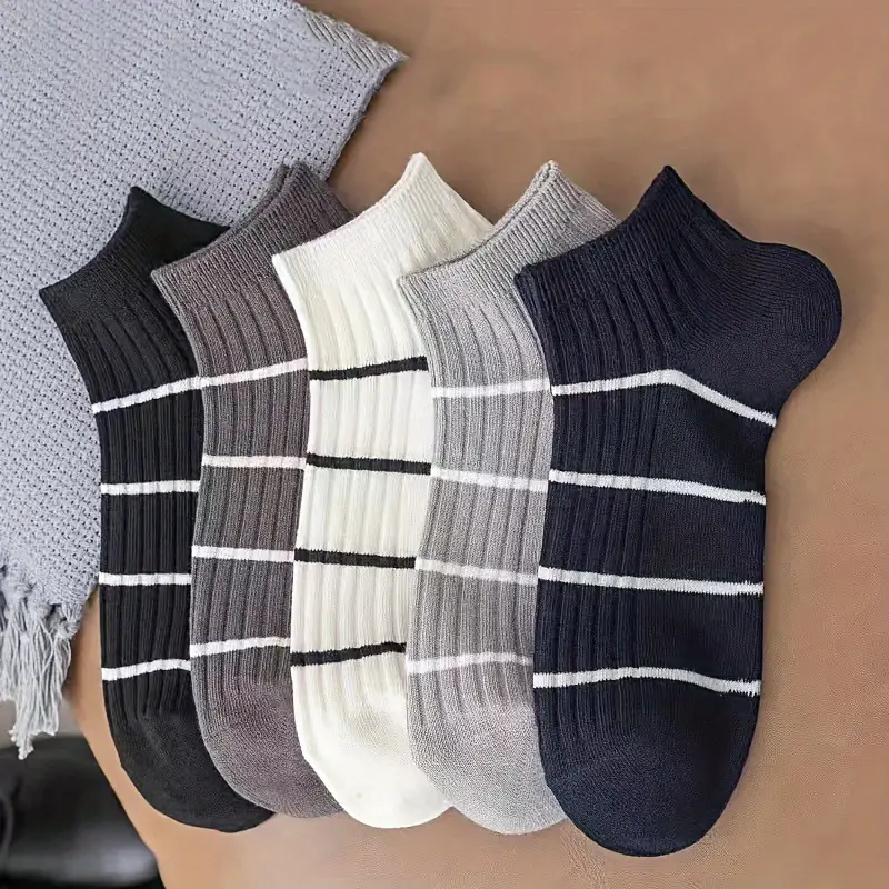 Men's Stripes Print Extra Low Cut Socks Spring Summer Anti - Temu