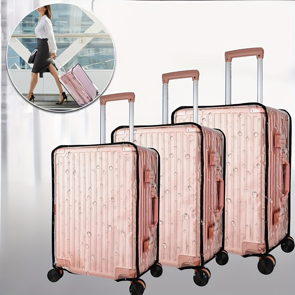Image of 3pcs Luggage Cover Thicken Clear Pvc Suitcase Cover, 20.0inch 24.0inch 28.0inch In Luggage Protector Suitcase Cover High Quality Dustproof Anti-scratch For Travel Luggage Suitcase