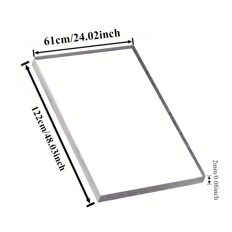 TEMU Polycarbonate Sheet, 2mm Thick Transparent Pc Board - "2ft X 4ft" Multi-scene Use (roof/greenhouse/partition, Uv And Impact Resistant), Full