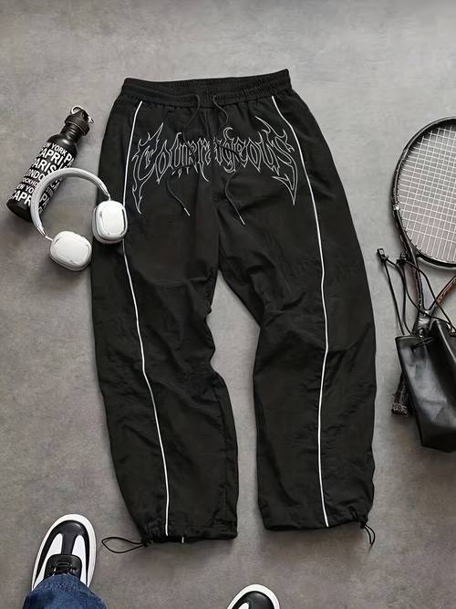 pantalones casuales para hombre con cordón y estampado para correr , ideales para uso y ocio