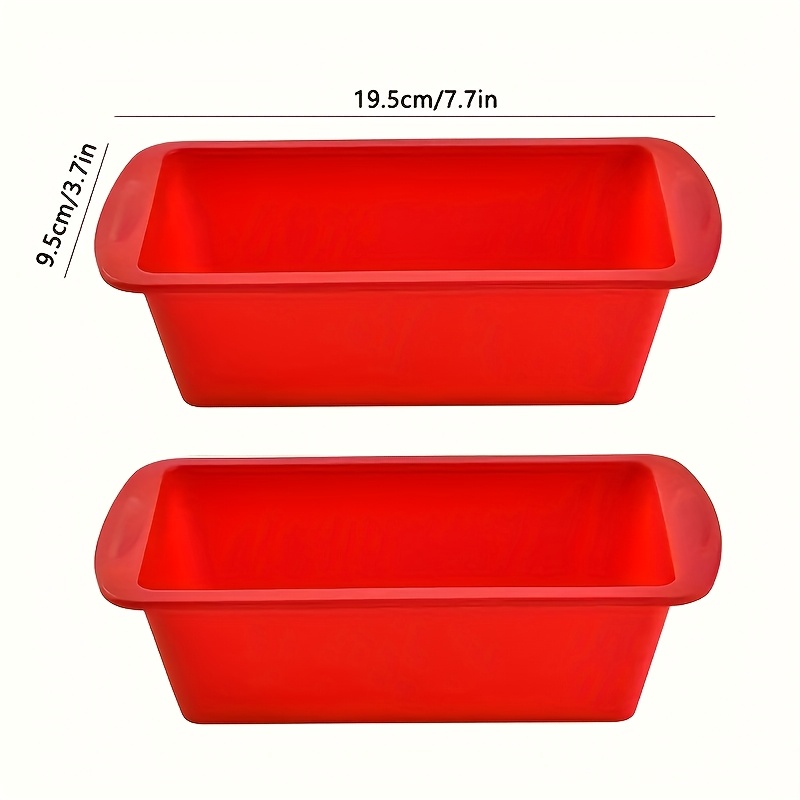 2pcs Silicone Baking Molds, Rectangular Cake Molds, Bread Toast Brownie Plates, Rust-proof, Suitable For Oven And Outdoor Use
