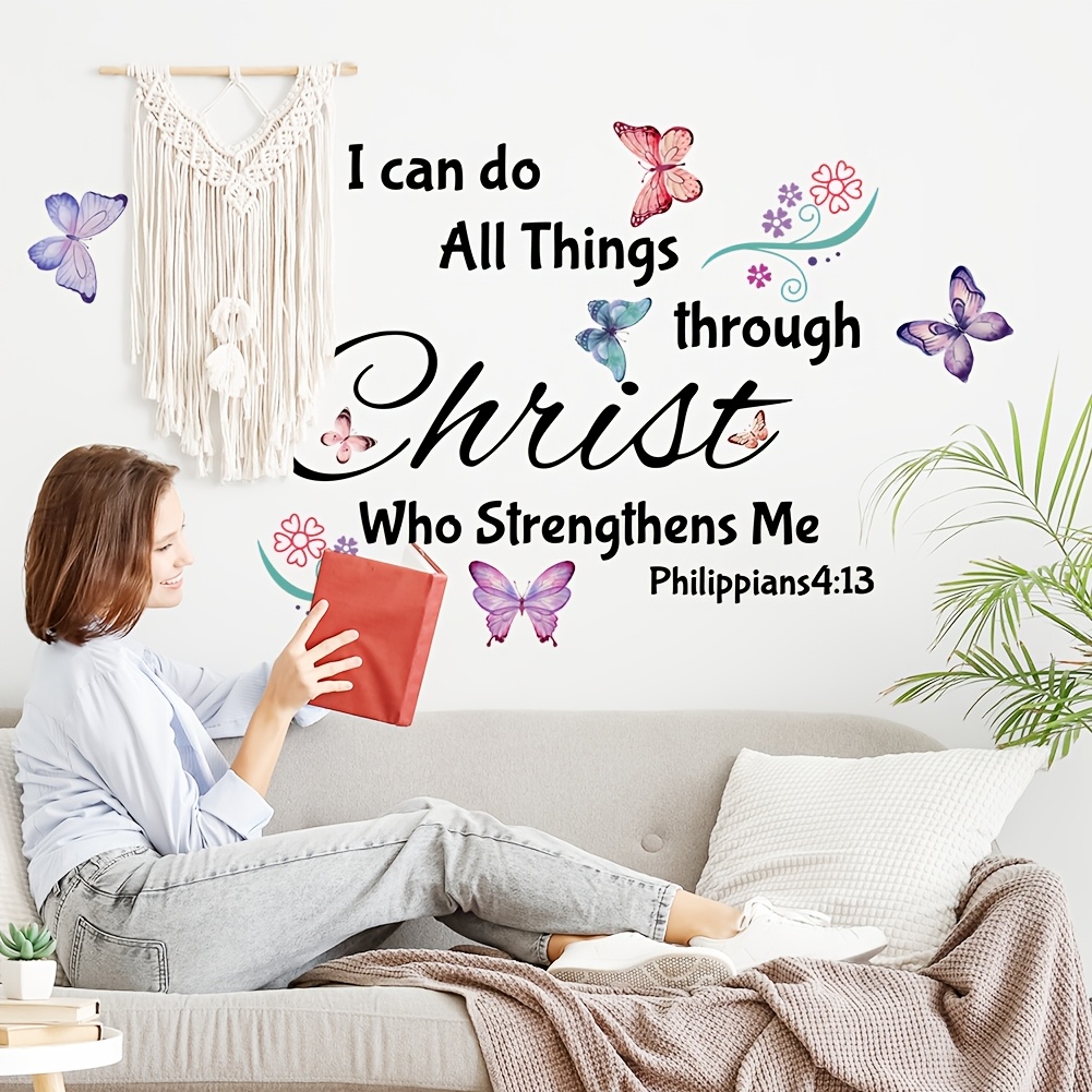 Image of Cartoon Text Me Strength, . Inspirational Phrases, Decorative Wall Stickers, Bedroom Living Room Background Wall Stickers