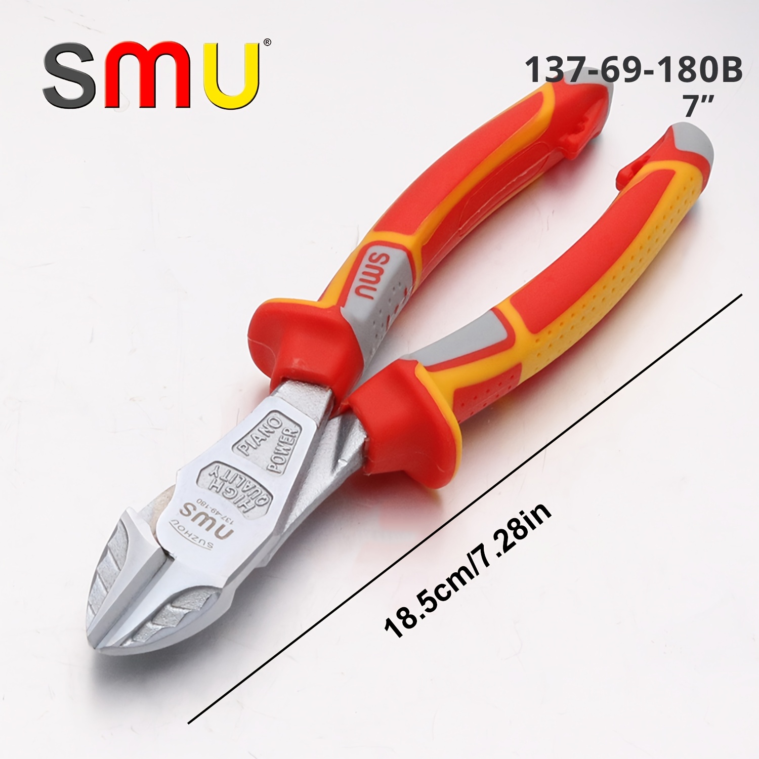 Image of Smu Industrial-grade Wire Cutters, Needle Nose Pliers, Side Cutting Pliers, Big Head Diagonal Pliers, 6 Inch, 7 Inch, 8 Inch Electrician's Pliers