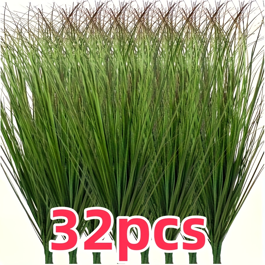 32pcs Artificial , Artificial Grass Plants, Artificial Shrub , Artificial Tall Grass Fake Plants For Outdoor Decoration, Artificial Greenery For Indoor Room Decor