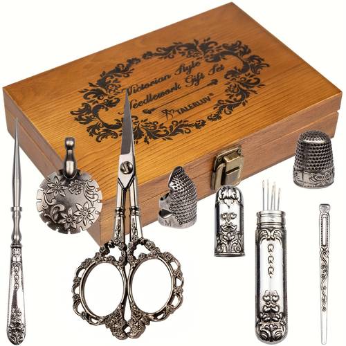 1 complete sewing kit with scissors seam thimble and thread spool for diy craft sewing