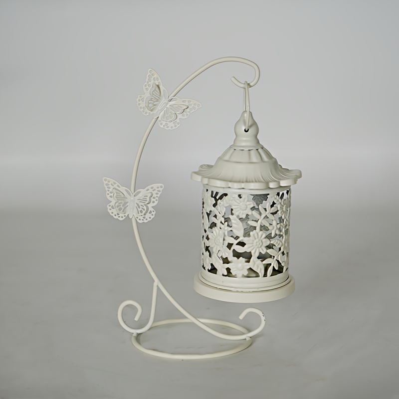 TEMU 1pc Hanging Candlestick, French Retro Hollow Lantern Tea Light Holder, Romantic Wedding/ Forest Desktop Decor, Bedroom Warm Lighting, Exquisite