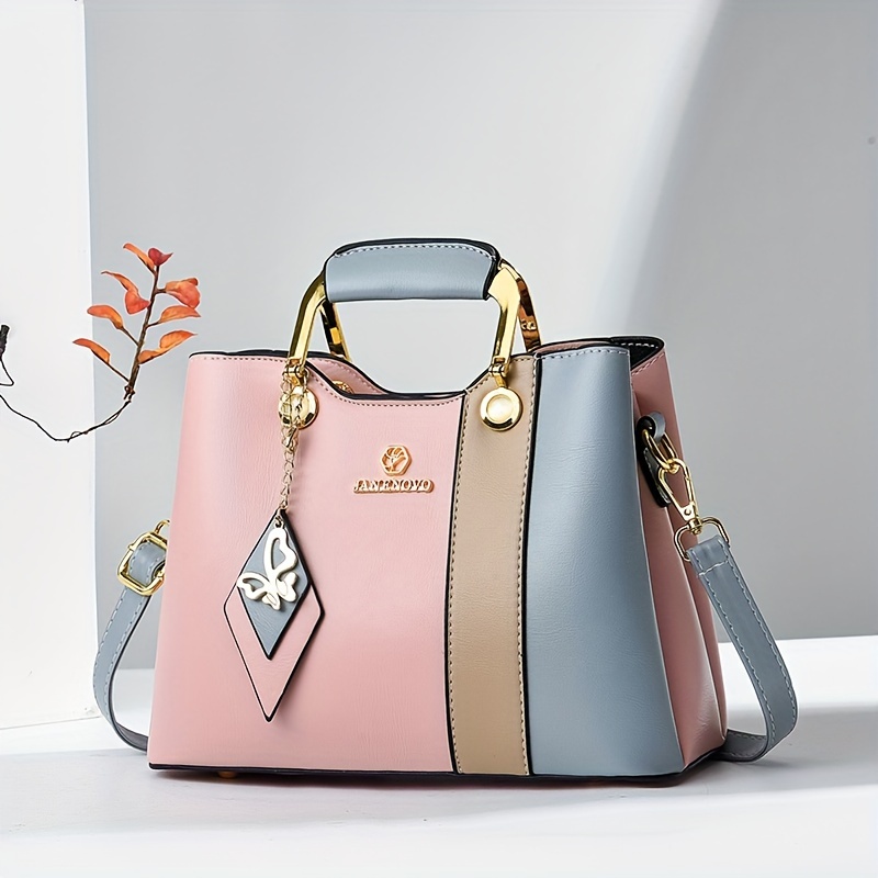 

Chic Color- Design Pu Shoulder Bag With Adjustable Strap, Waterproof, Magnetic Closure, Large Capacity - Colors, Korean Version, Luxury, Casual, 2024 New Model