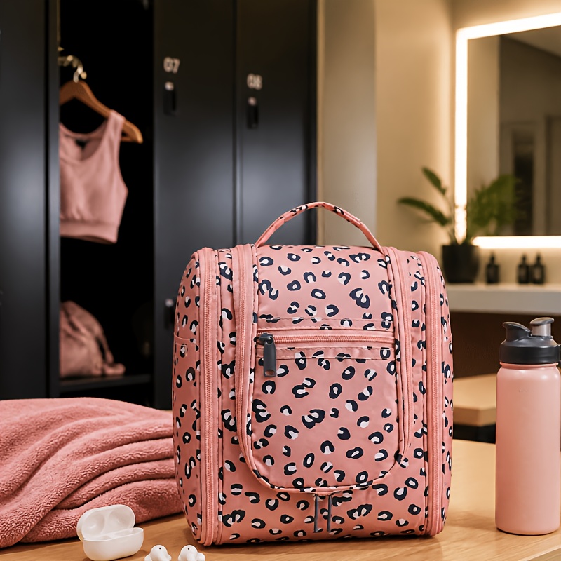 Image of Large Hanging Toiletry Bag Travel Makeup Bag, Multiple Compartment Pockets Mesh Pockets, Shower Bag With Hook Full-size Travel Accessories For Men And Women (can Hold Shampoo And Big Size Toiletries)