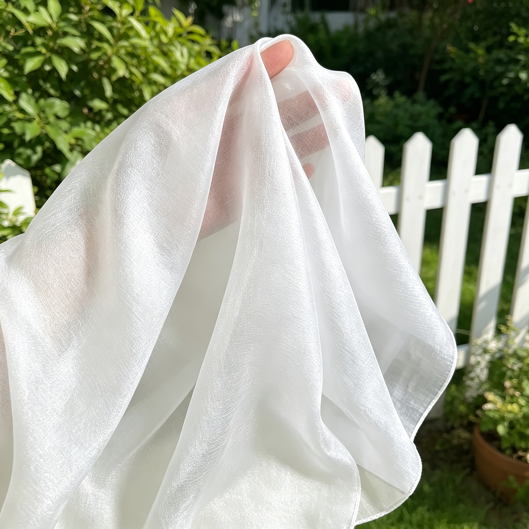 Women's Lightweight Sheer Chiffon Scarf, Elegant Solid Color Wrap
