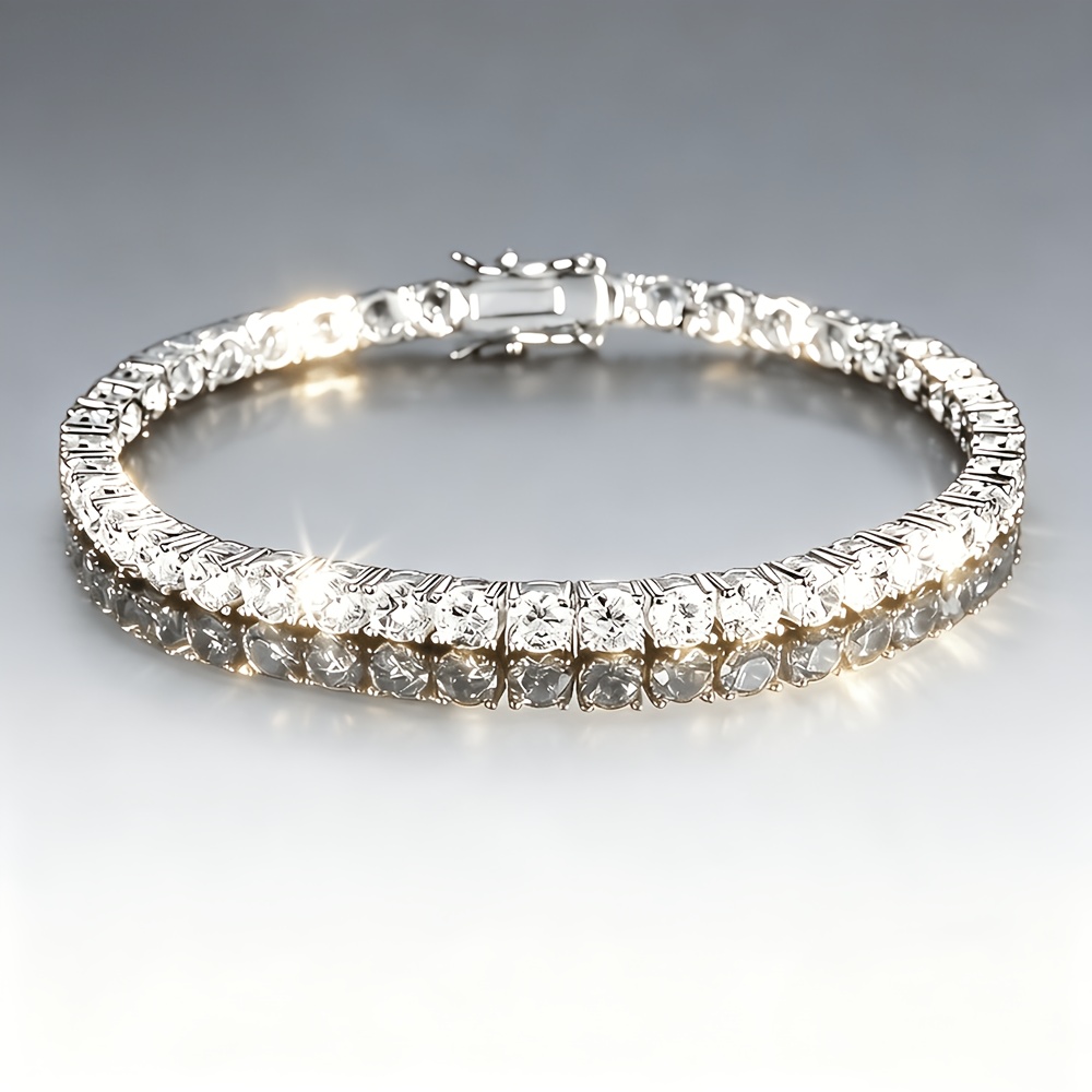 5A Zirconia Tennis Chain Bracelet, Unisex