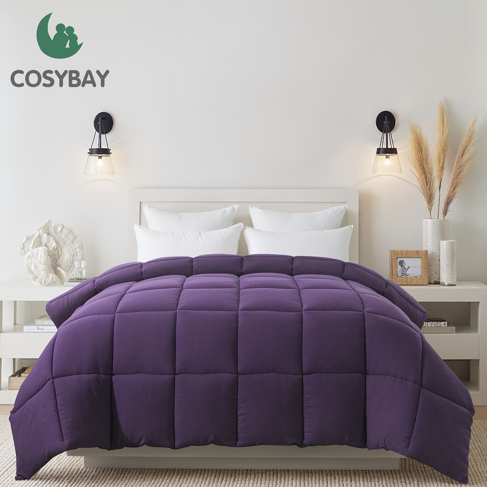 

- Cosybay - All- Quilted Bedding Tabs, Hypoallergenic, , And Fluffy - Size, 88x92 , Purple Halloween