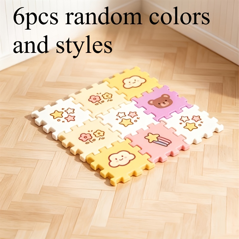 TEMU 6pcs Miniature Acrylic Puzzle Floor Mats, Dollhouse Miniature Simulation Floor Mat Models, Micro Landscape Scene Decorative Ornaments And
