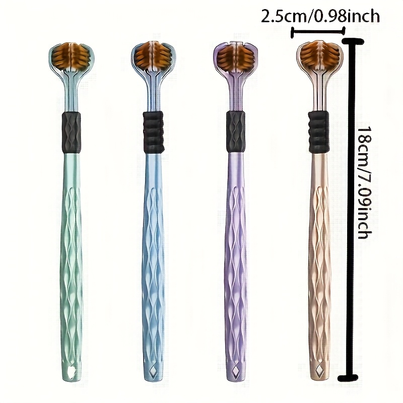 6pcs Random Color 3-Sided Soft Bristle Toothbrush Set