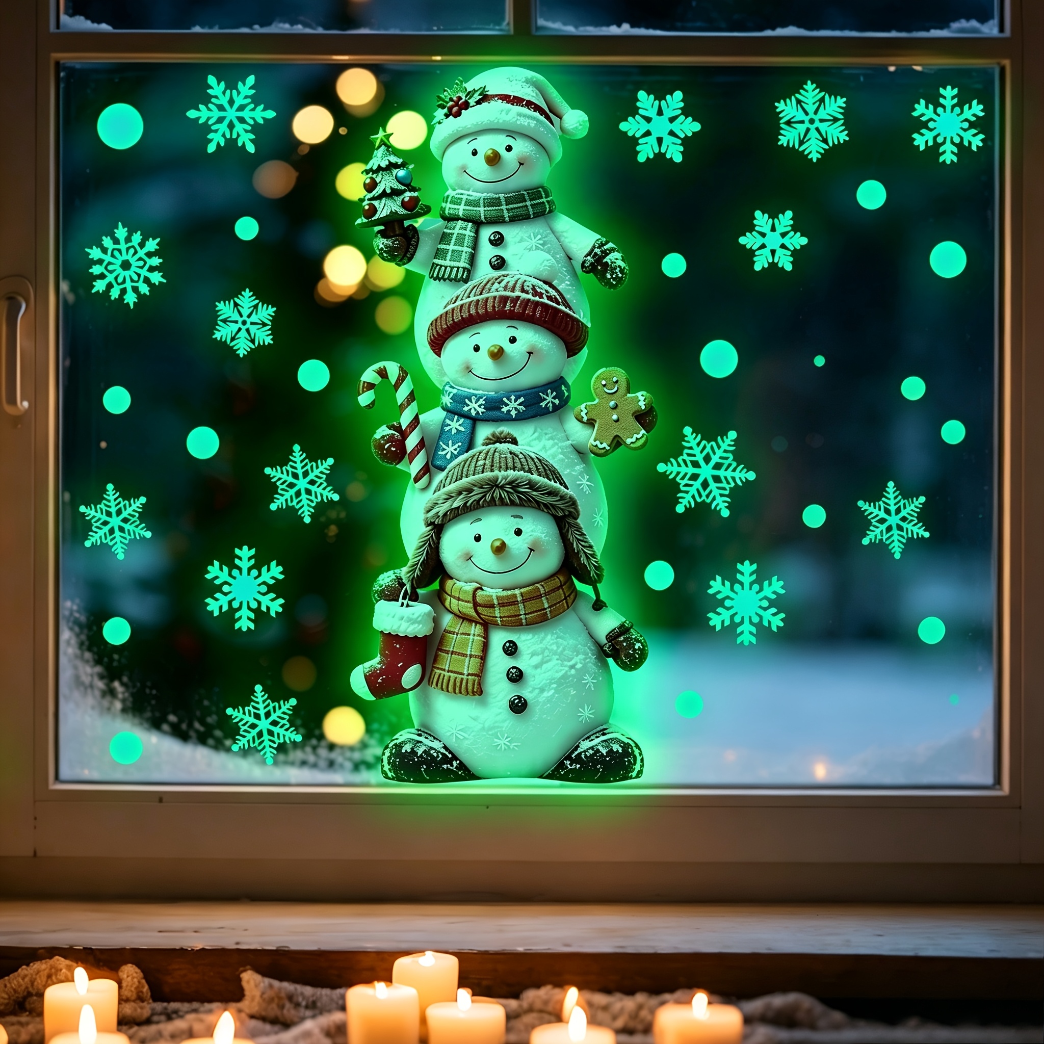 TEMU Adesivo statico per finestra natalizio con a tre , adesivo per finestra a forma di di , decorazione per la casa per le feste