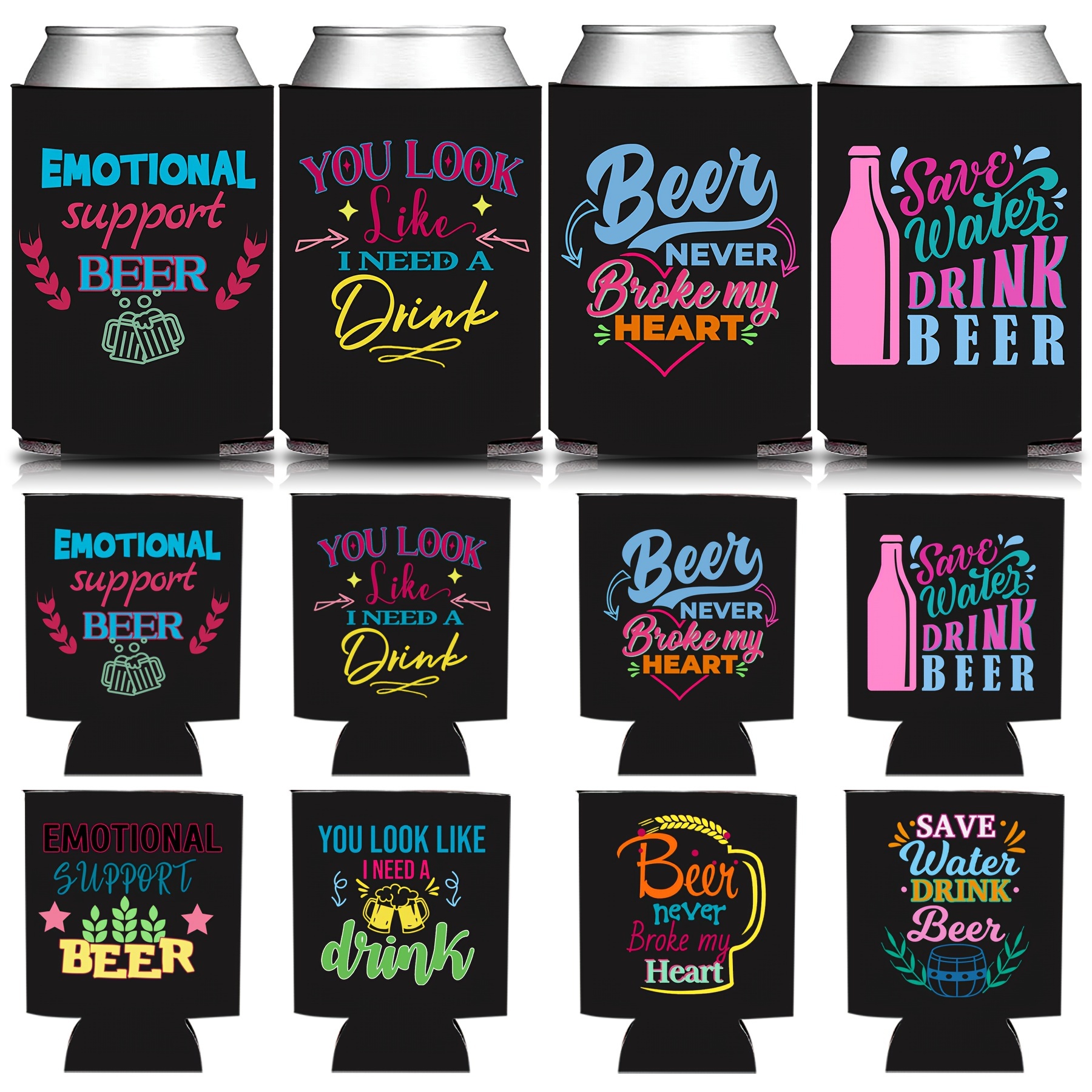 12pcs set funny beer theme cooler sleeves party favor gifts Temu