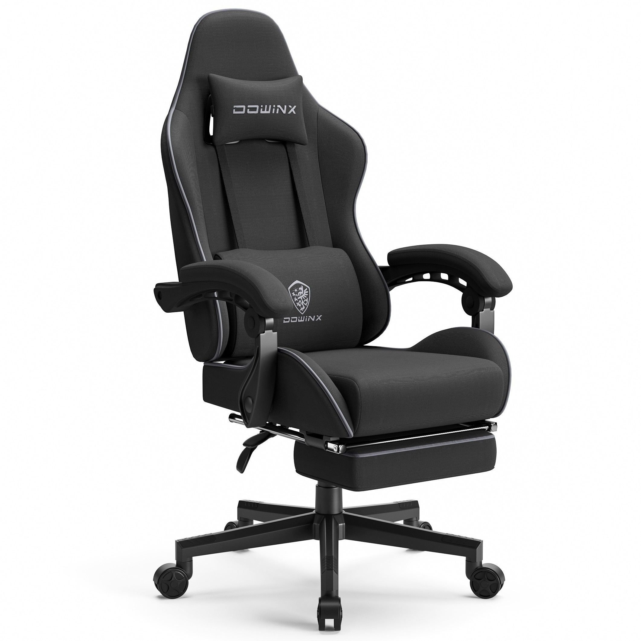 

Dowinx Gaming Chair Ergonomic Gamer Chair With Massage Lumbar Support, Adjustable Swivel Chair With Footrest