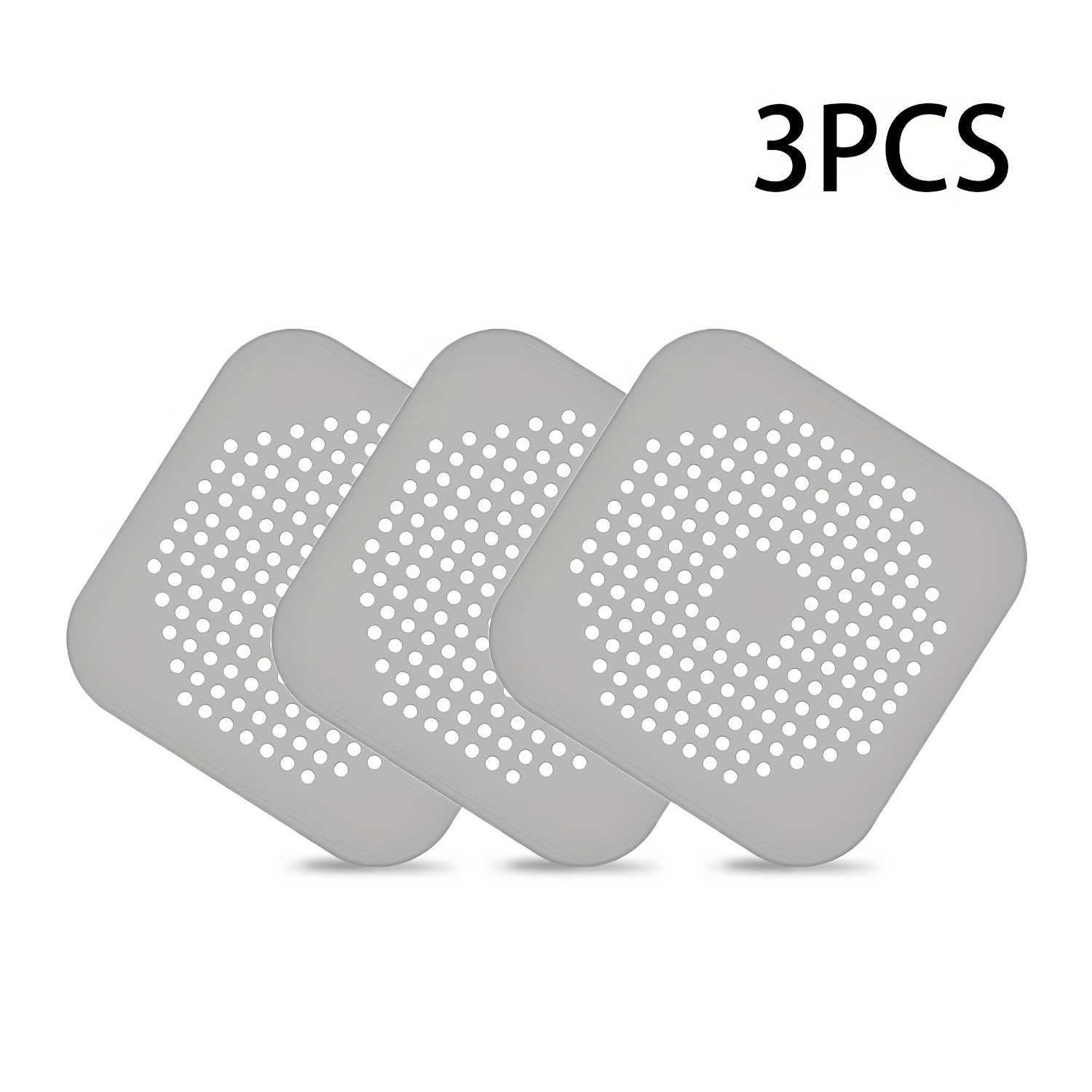 Hair Drain Catcher, Square Drain Cover For Shower And Kitchen Drain Protection Flat Strainer Stopper With Suction Cups Plug For Bathroom And Kitchen Filter Shower