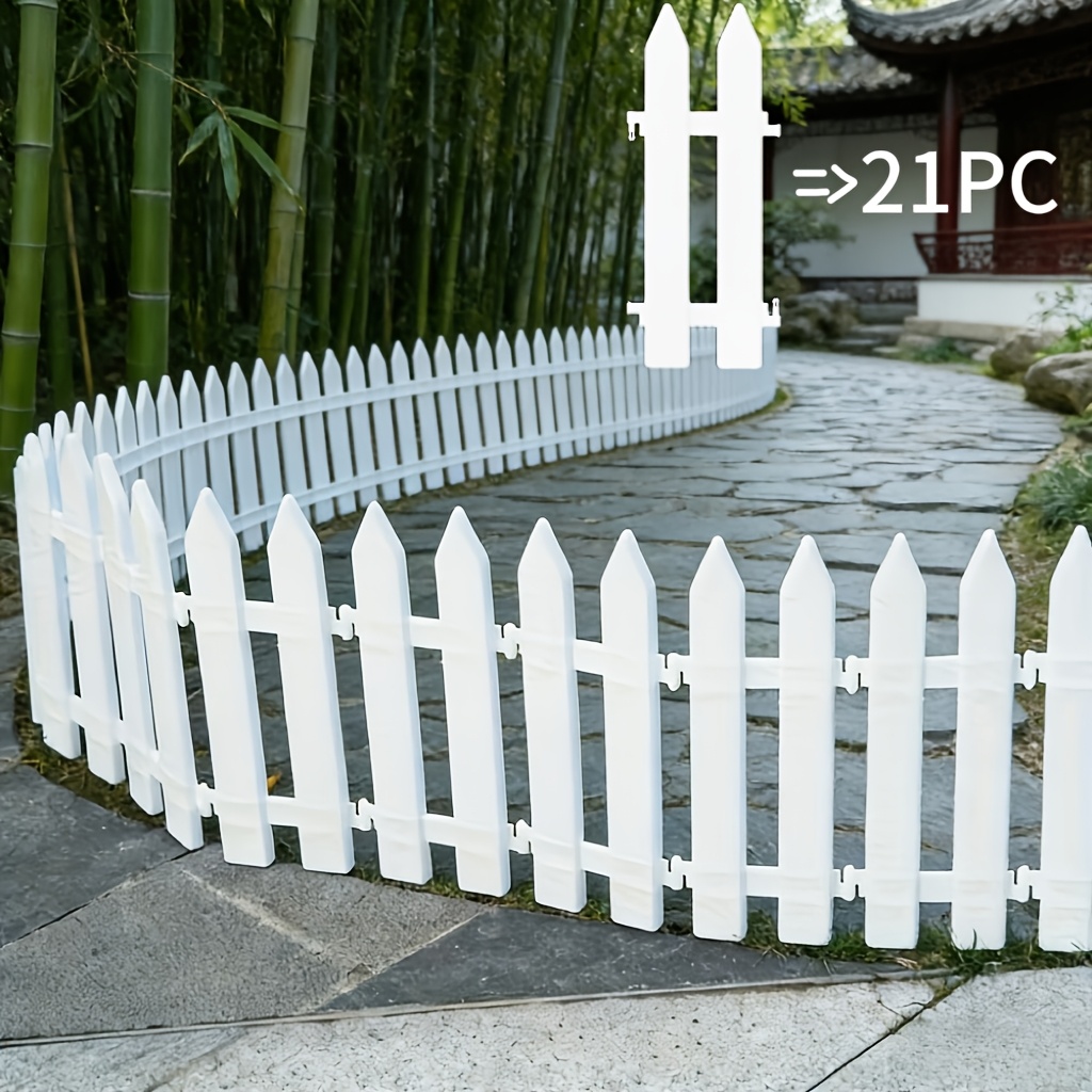 TEMU A 21pcs Set Of Pointed Stake Fence Rings For Decorative Lawn Edging, Including High-pointed Stakes And Reinforced Crossbars. Suitable For Garden