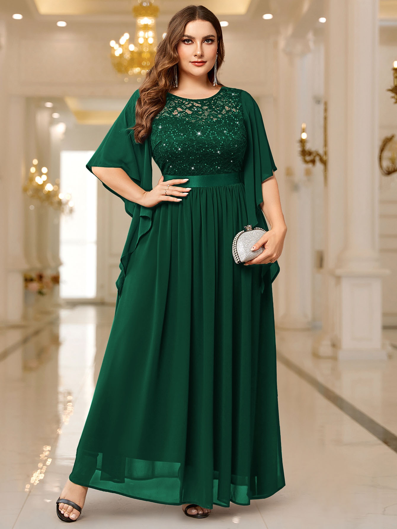 POPYOUNG Camicetta da donna in chiffon, tunica da lavoro, a maniche corte, da ufficio, Nero , XL