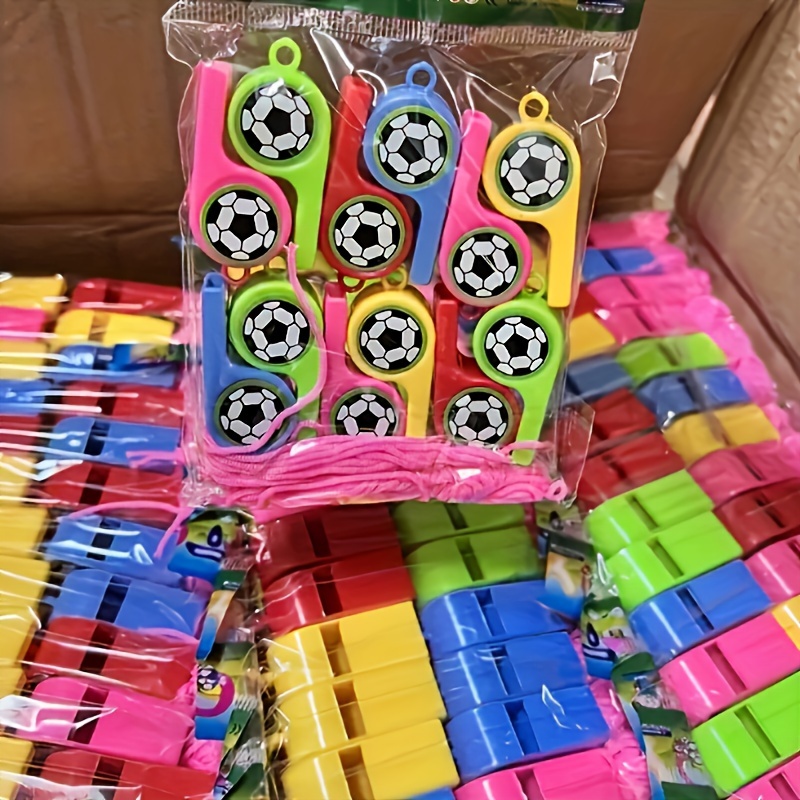 

12 Pcs Creative Small Toys: Plastic Soccer Referee Whistles With Ropes - Suitable For 3+ | New & Fun Toys