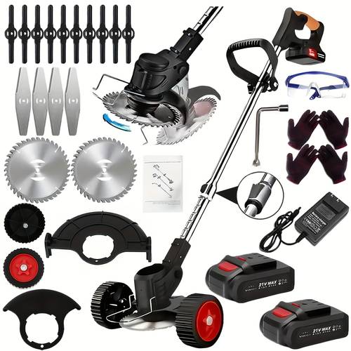 cordless trimmer electric lawn mower machine trimmer cordless lawn mower with 3 blades and high capacity lithium great giveaway for lawn patio garden gift