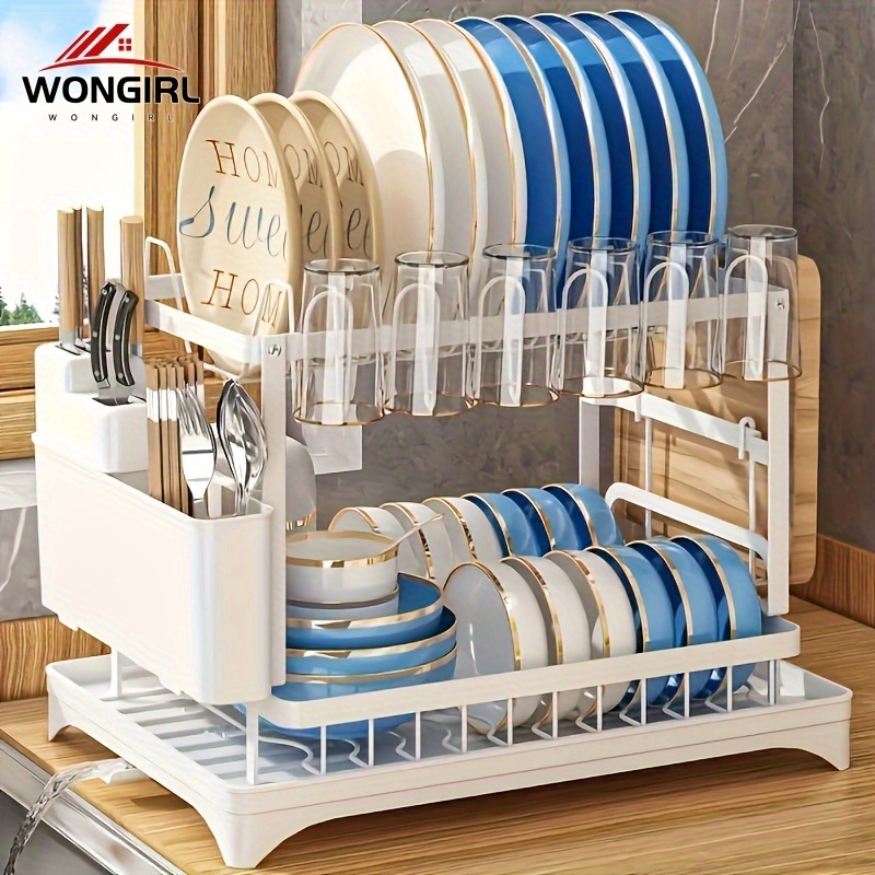 

2- Wongirl Dish Rack - - Steel Organizer Drain For &