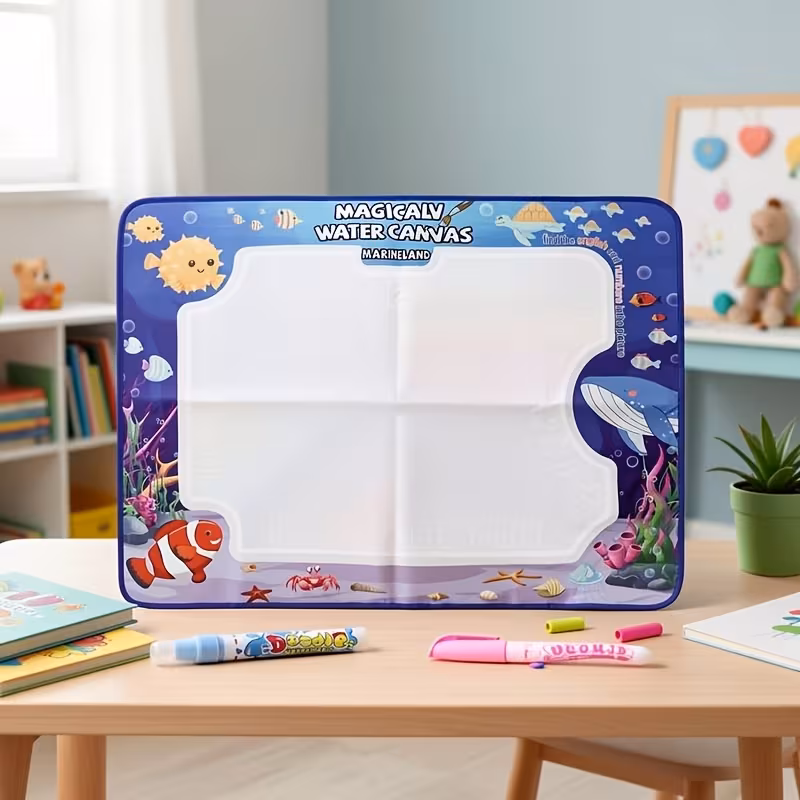 magical water drawing mat for kids 78 60cm reusable mess free aqua painting mat with water pens animal theme educational drawing toy gift for girls Product details 4