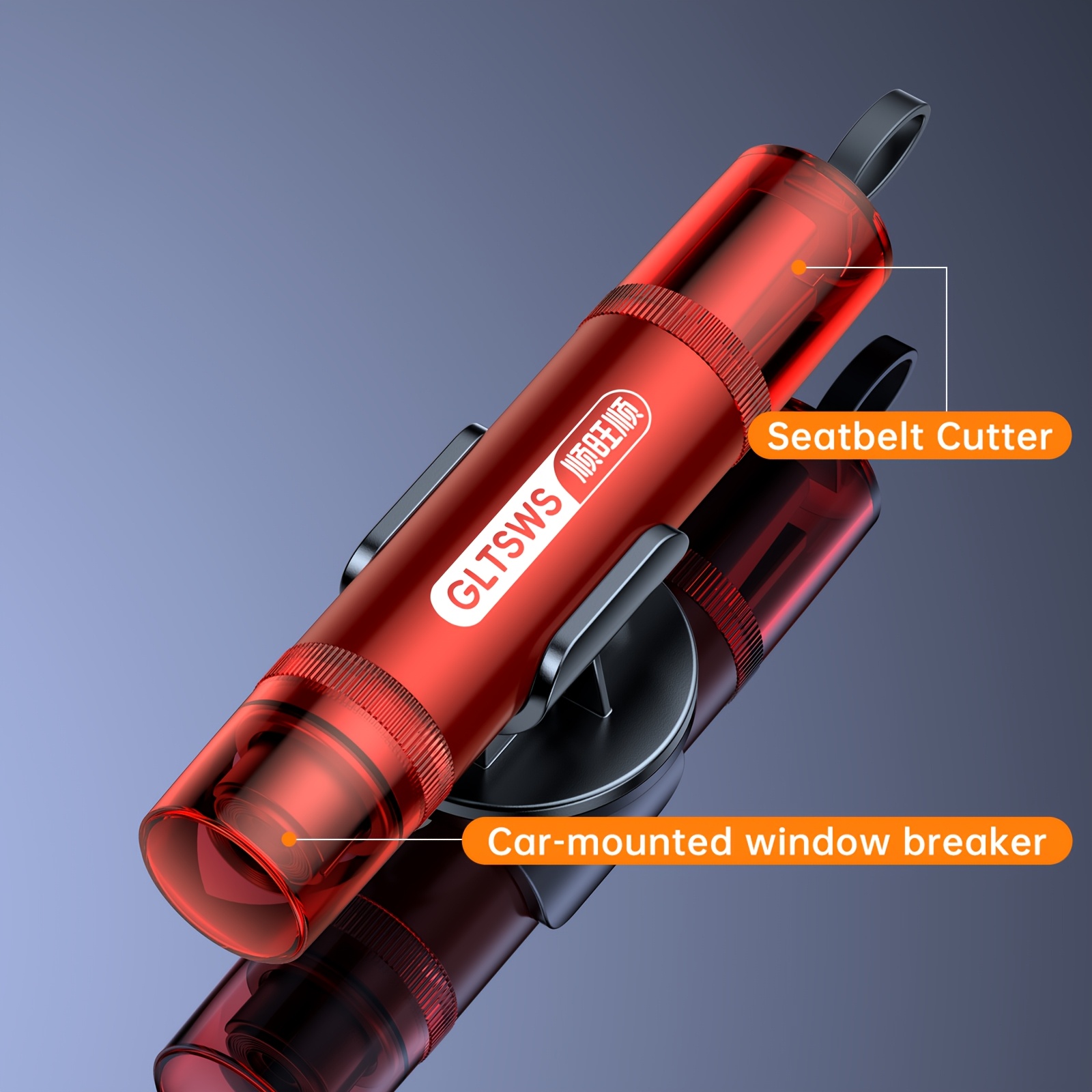 TEMU 1pc Emergency Safety Hammer - Car Window Breaker With Seatbelt Cutter, Portable Escape Tool For Vehicle & Home