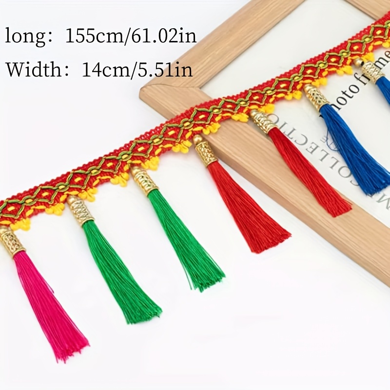 E-shop Der 155 cm langen, inspirierten Polyesterstoff mit Fransen ist die Wahl für Vorhangsäume, Rockkanten und Kleidungskonzepte für Bastelfreunde. Er