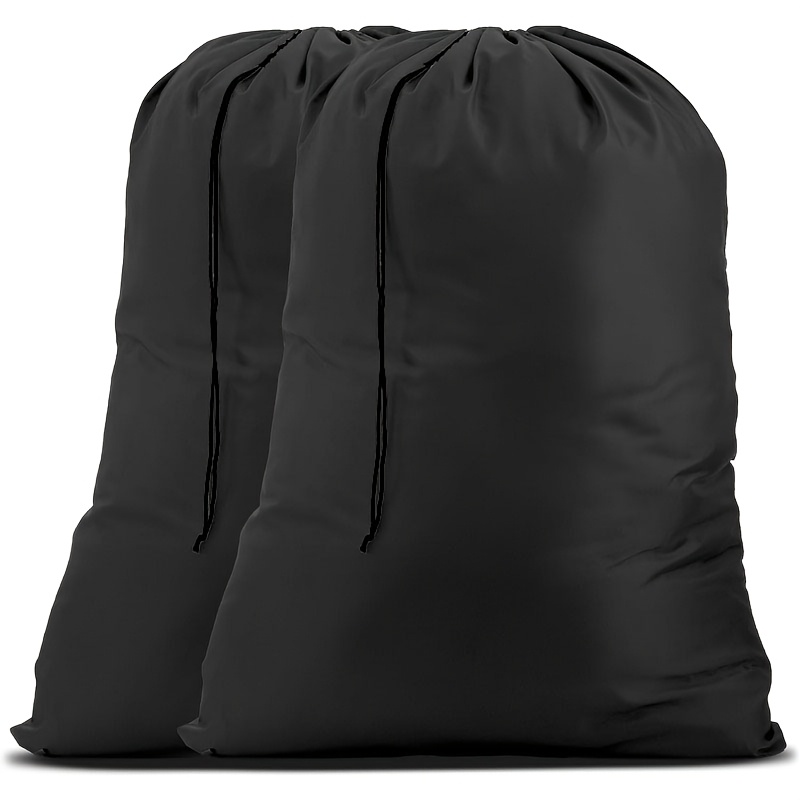 TEMU Sac à linge en nylon pratique, fermeture à cordon de serrage et lavable en machine, grands sacs adaptés à un panier ou un bac à linge et solides