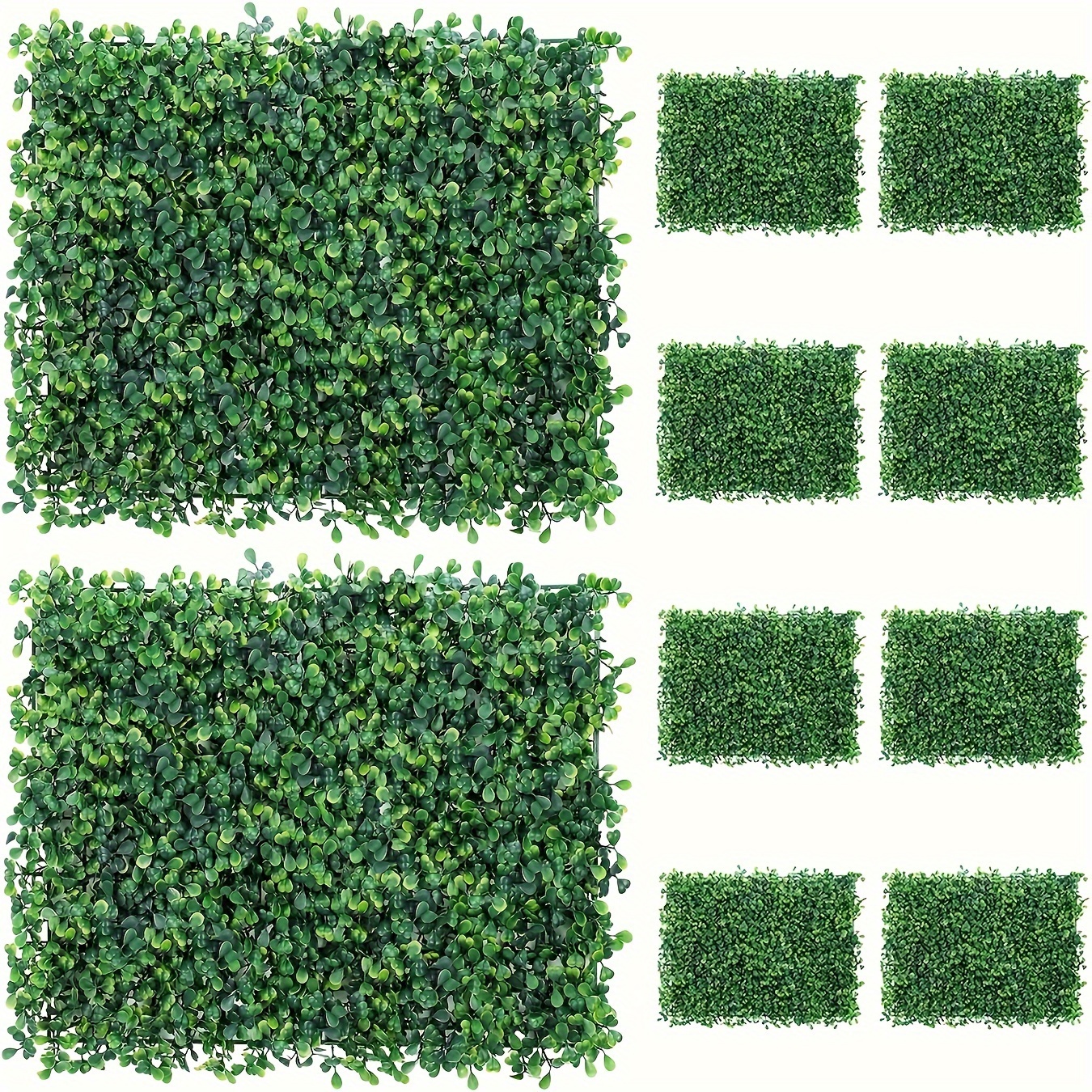 

12pcs Grass Wall Panel, 24"x16" Artificial Boxwood Panel Faux Grass Decor, 4-layer Uv Protection Backdrop Plant Wall For Interior Wall, Privacy Green Hedge Sceen For Party, Wedding