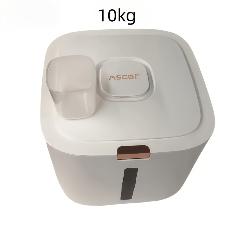 2pcs Set (rice Bucket And Measuring Cup) 5kg/10kg/15kg Bucket Insect-proof Sealed Storage Rice Container With Measuring Cup, Rice Flour Pet Food Multi-scene Use Kitchen Home Commercial Use