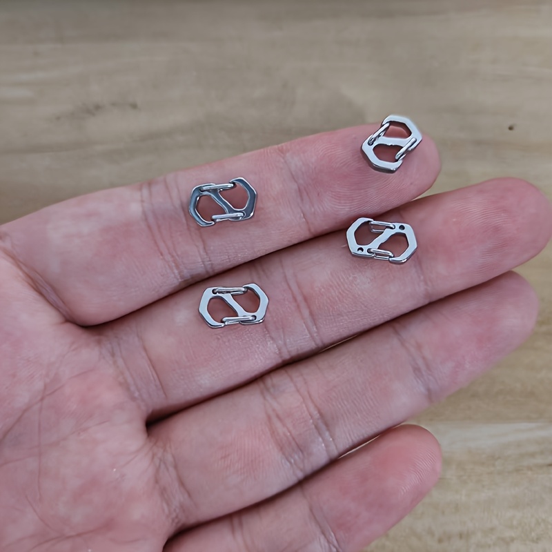 Image of 4pcs Double Opening Necklace Shortener Lobster Clasp Necklace Clasps And Closures, Bracelet Connector Stainless Steel For Jewelry Making (3sizes)
