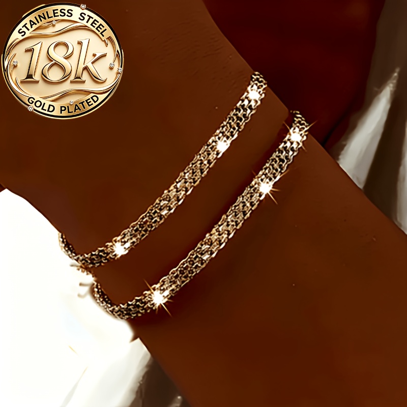 TEMU 2pcs Of Woven Bracelets Elegant And Beautiful Suitable For Parties, Vacations, And Daily Wear