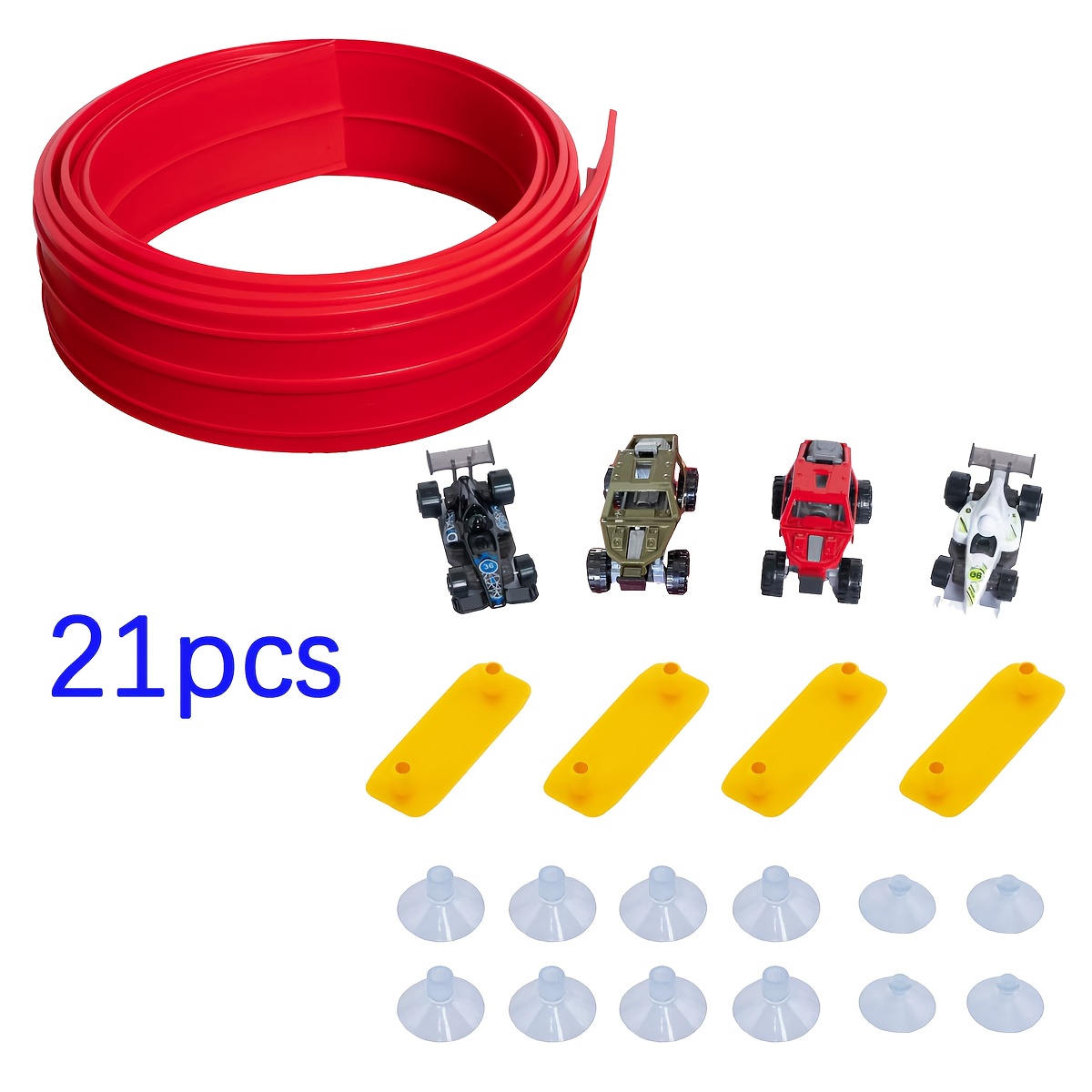 -foot Compatible With 1/64 Cars Racing - Alloy Car & Suction-car Compatible Slant Ramp Suitable For Boys Age 3+, Birthday/christmas/holiday Gift (no Batteries/ Assembly)