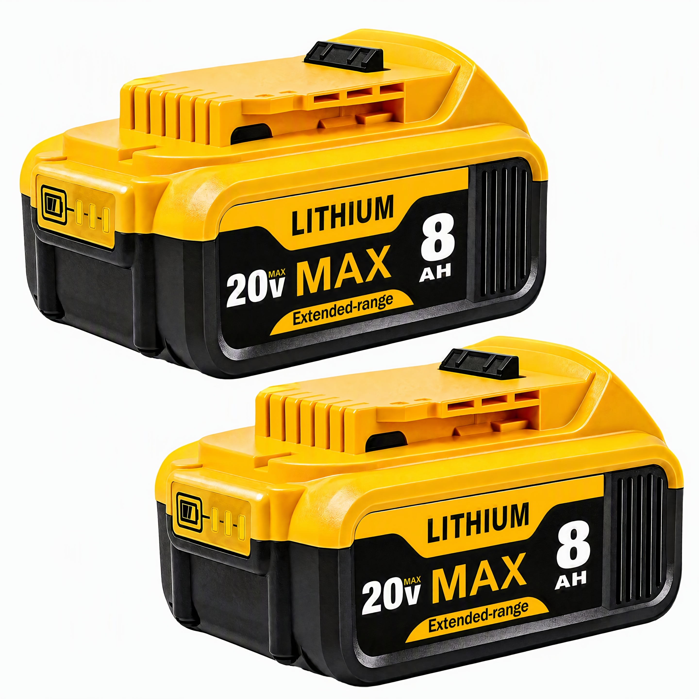 TEMU 2-pack 8.0ah 20v Replacement Battery For 20v Max Li-ion, Compatible With Dcb204 Dcv580 Dcb180 Dcd740 Dcd780 Dcd785c2 Dcb181, Designed For 20v