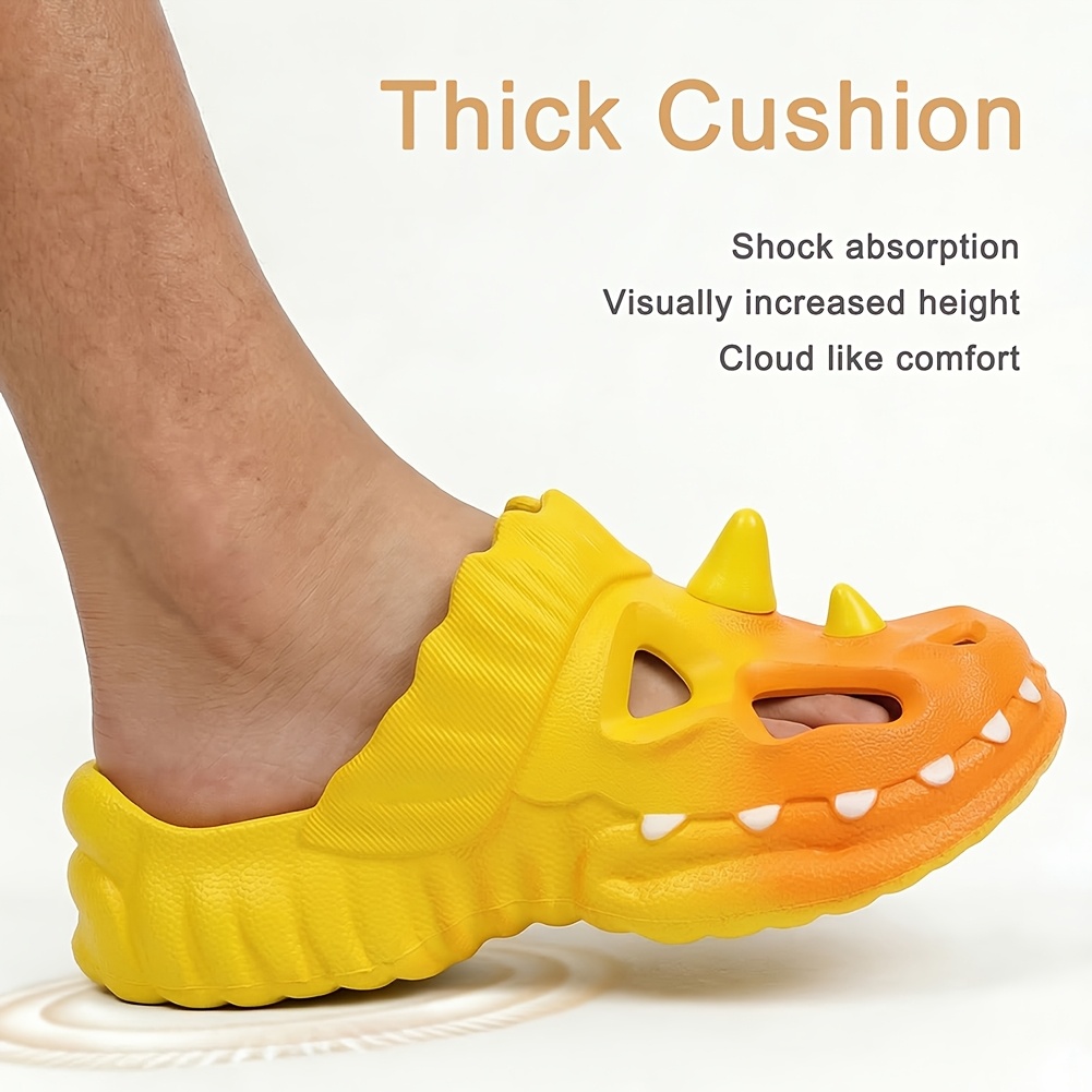 Funny Dinosaur Women Slippers, Breathable Comfy Platform Sandals