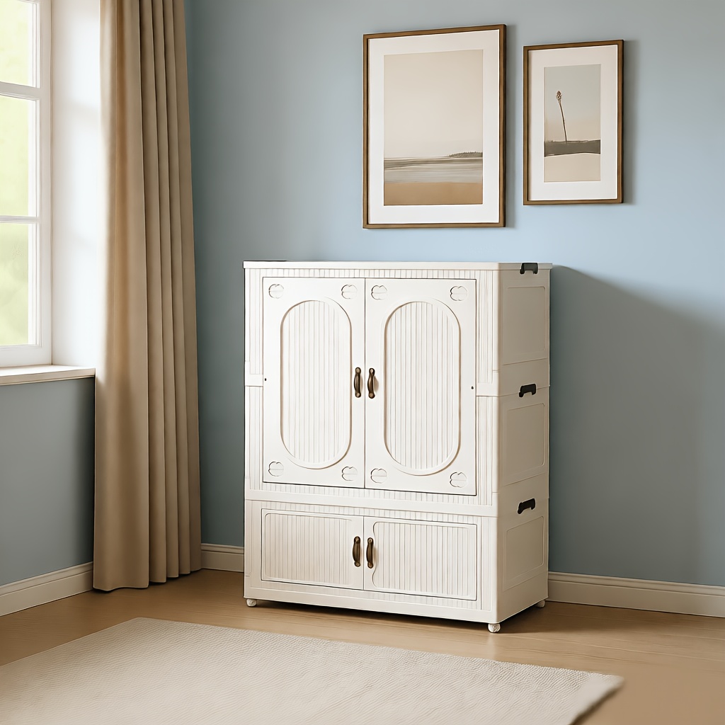 45/50Cm Oversized Folding Storage Cabinets with Wheels And LIDS - Foldable And Stackable Plastic Bins, Storage Cabinets for Household Storage And Organizing Appliances, Folding Storage Bins for Closets, Bedrooms, Kitchens, Office Storage