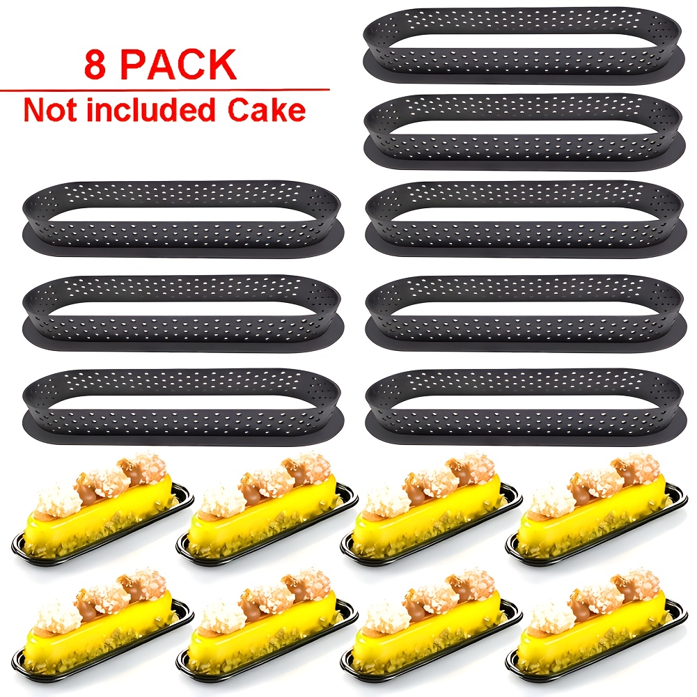 

8pcs Oval Tart Mold Set - Reusable Silicone , Heat-resistant, Easy To Clean - Christmas Baking, Best For Christmas