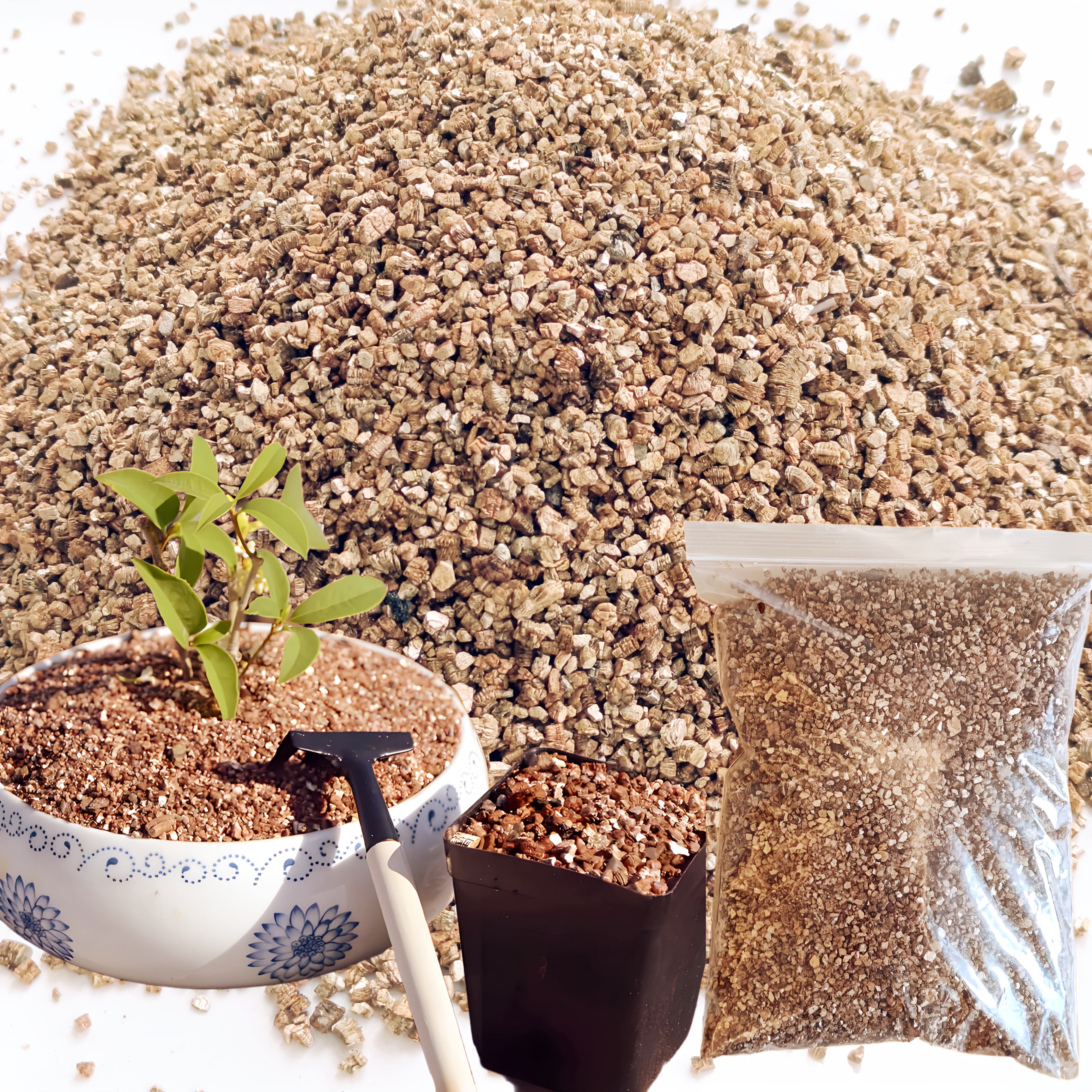 Vermiculite 2/3L in Sacchetto - Tappetino per Incubazione Rettili (Uova di Serpente/Uova di Tartaruga) & Riempitivo Leggero per Giardinaggio | Materiale Naturale Traspirante | Pietra Decorativa per Giardino Bonsai | Accessorio per la Schiusa