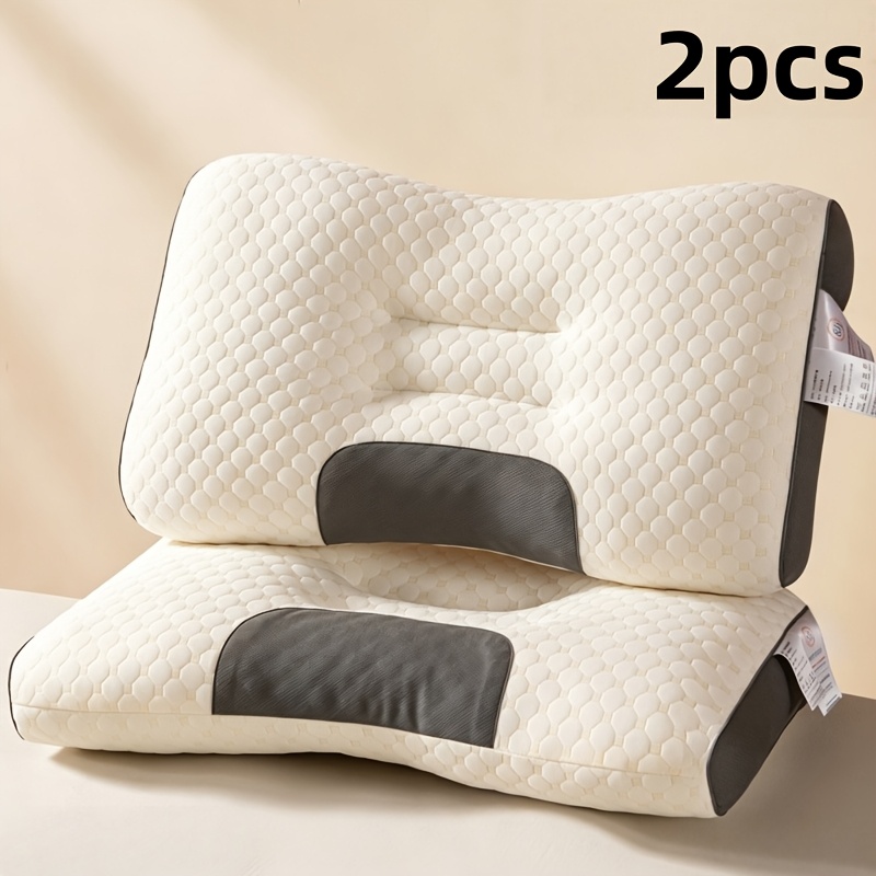 TEMU 1/2pcs Sleep Pillow, Design, Soft High Rebound Anti Pillow, Zipper Closure, Breathable And Comfortable, Adult Universal Headboard Pillow