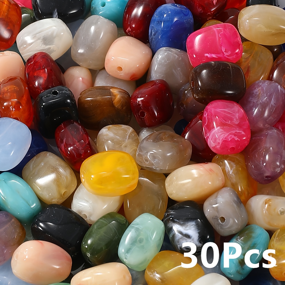 TEMU 30pz 13X10Mm Perline Acriliche Irregolari Miste Colorate Perline a Nuvola Distanziatrici Sciolte per Creazione di Gioielli Collana Bracciale