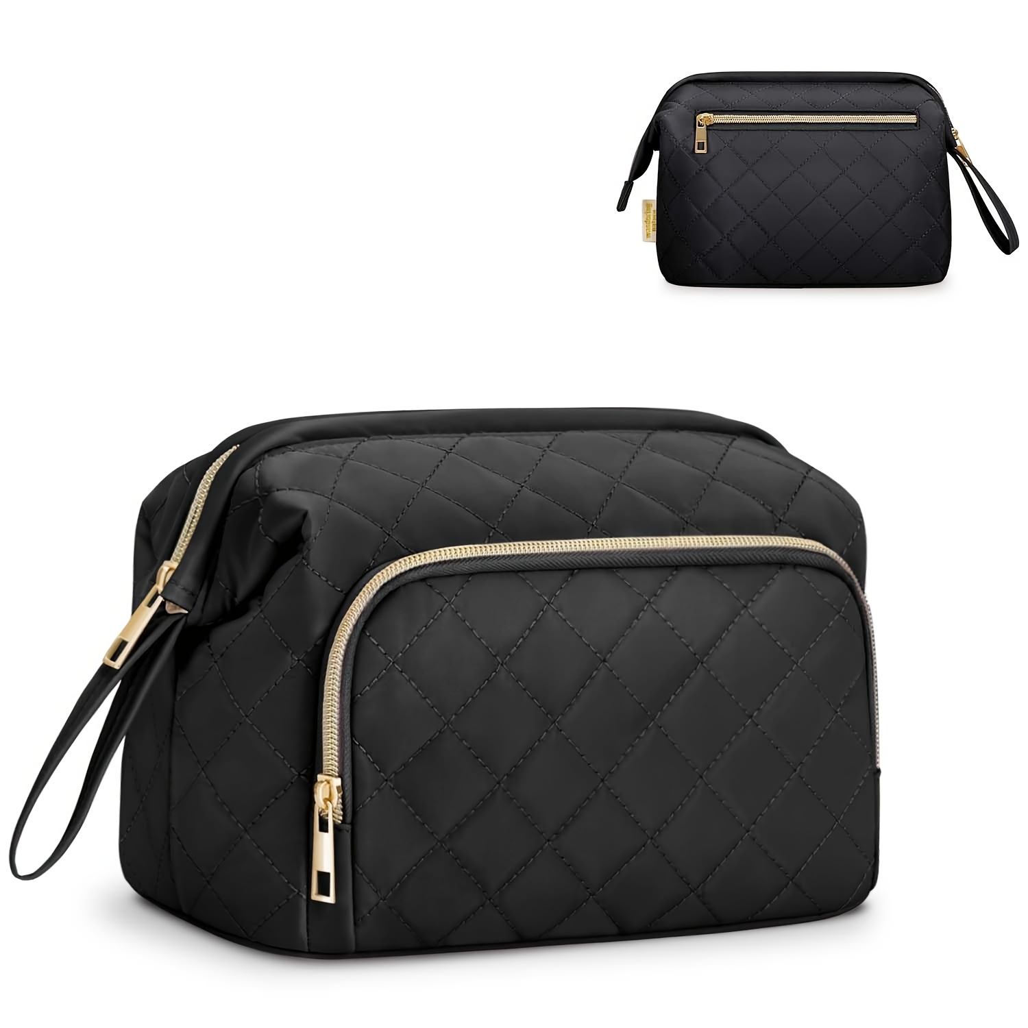 TEMU Large Capacity Women's Travel Makeup Bag Multifunctional Cosmetic Bag For Brushes, Toiletries, And Cosmetic Bag Full-size Container Women's Gift